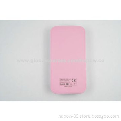 Portable Slim Mobile Phone Power Bank with 4 LEDs, Li-ion Battery, Small Size, High-capacity
